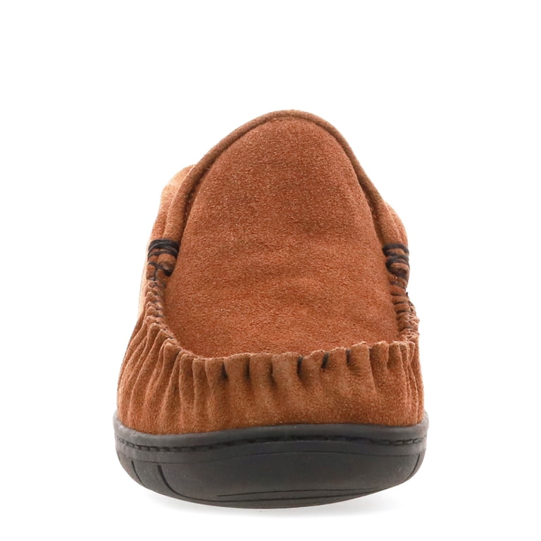 Staheekum Men\'s Moccasin Slippers Suede Upper Flannel Lining Size 8 NWOT/Box mens-trapper-flannel-slipper-  main image 2