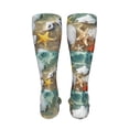 thumbnail image 6 of Naloa Seashell On The Beach High Stockings Women Thigh High Stockings Over Knee Long Stockings-One Size, 6 of 8