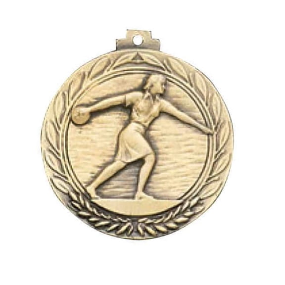 Awards Etc. ABOWLF BOWLING FEMALE MEDALLION with RIBBON - Pack of 100