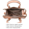 thumbnail image 5 of Shiny Patent Faux Leather Handbags Barrel Top Handle Purse Satchel Bag Shoulder Bag for Women, 5 of 6