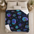 thumbnail image 5 of Celestial Sea Shells, Festive Halloween Scene, Warm Flannel Blanket for Beach House and Living Room with Detailed Artwork, Art Lovers Halloween Gift, Festive Home Decor, 5 of 9