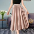 thumbnail image 4 of Sngxgn Womens Midi Skirt High Waisted Solid Dress Elegant Skirts(Pink,One Size), 4 of 9