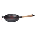 thumbnail image 5 of Yajisi Cast Iron Frying Pan Skillet Cooking Steak Pan with Wooden Handle, Diameter 24cm / 9.4 inches, 5 of 9