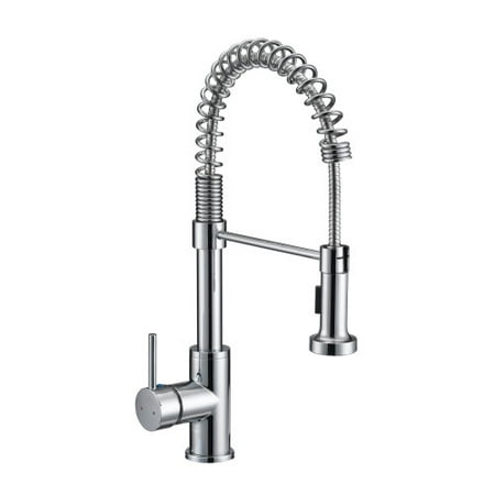 Spring Kitchen Sink Faucet With Sprayer By Aqua Plumb Polished