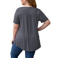 thumbnail image 5 of LETDIOSTO Women's Plus Size Tops Short Sleeve Shirts Lace Pleated Tunic Causal Tee Blouses M-4XL, 5 of 7