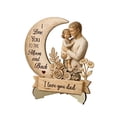 thumbnail image 2 of Wooden Parent Figurine Heart Shaped I Love You Mom and Dad Desk Decor Gift for Fathers Day Mothers Day Birthday Thanksgiving, 2 of 8