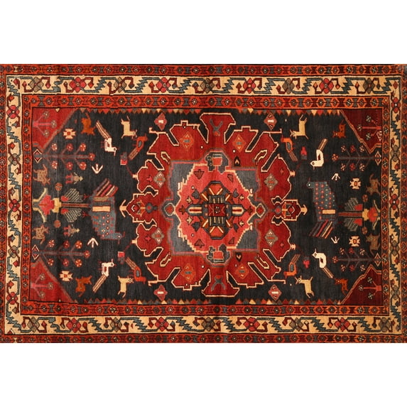 Ahgly Company Indoor Rectangle Traditional Sienna Brown Persian Area Rugs, 5' x 8'
