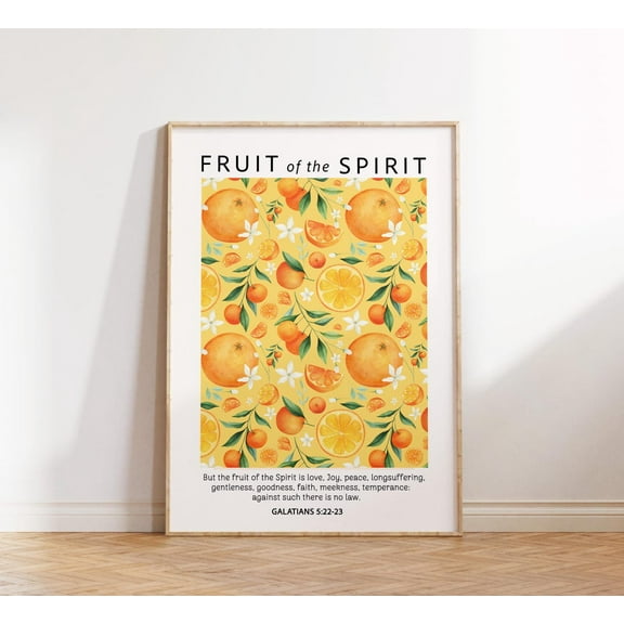 Christian Wall Art, Fruit Of The Spirit Citrus Wall Art, Faith Print, Christian Poster, Bible Verse, Scripture Wall Art, Galatians Wall Art, Modern Wall Decor, 8x12 UNFRAMED