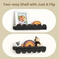 thumbnail image 3 of Sunlit Scalloped Nursery Bookshelf, Set of 2, Picture Ledge Shelf for Wall Decor, Woven Natural Fibre Floating Shelves for Books, Toys, Photo Frames, Nursery, Boho Modern Farmhouse Book Shelf, Black, 3 of 8
