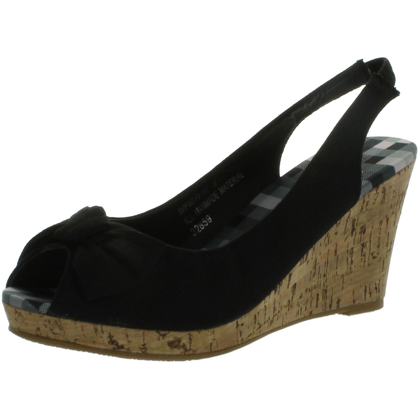 Bamboo - Bamboo Women's Wedge Sandals with Faux Cork Sole and Bow ...