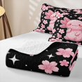 thumbnail image 4 of Erosebridal Kawaii Axolotl Twin Quilt Set,Cherry Blossom Stars Print Twin Coverlet Set For Girls,2-Piece, 4 of 7