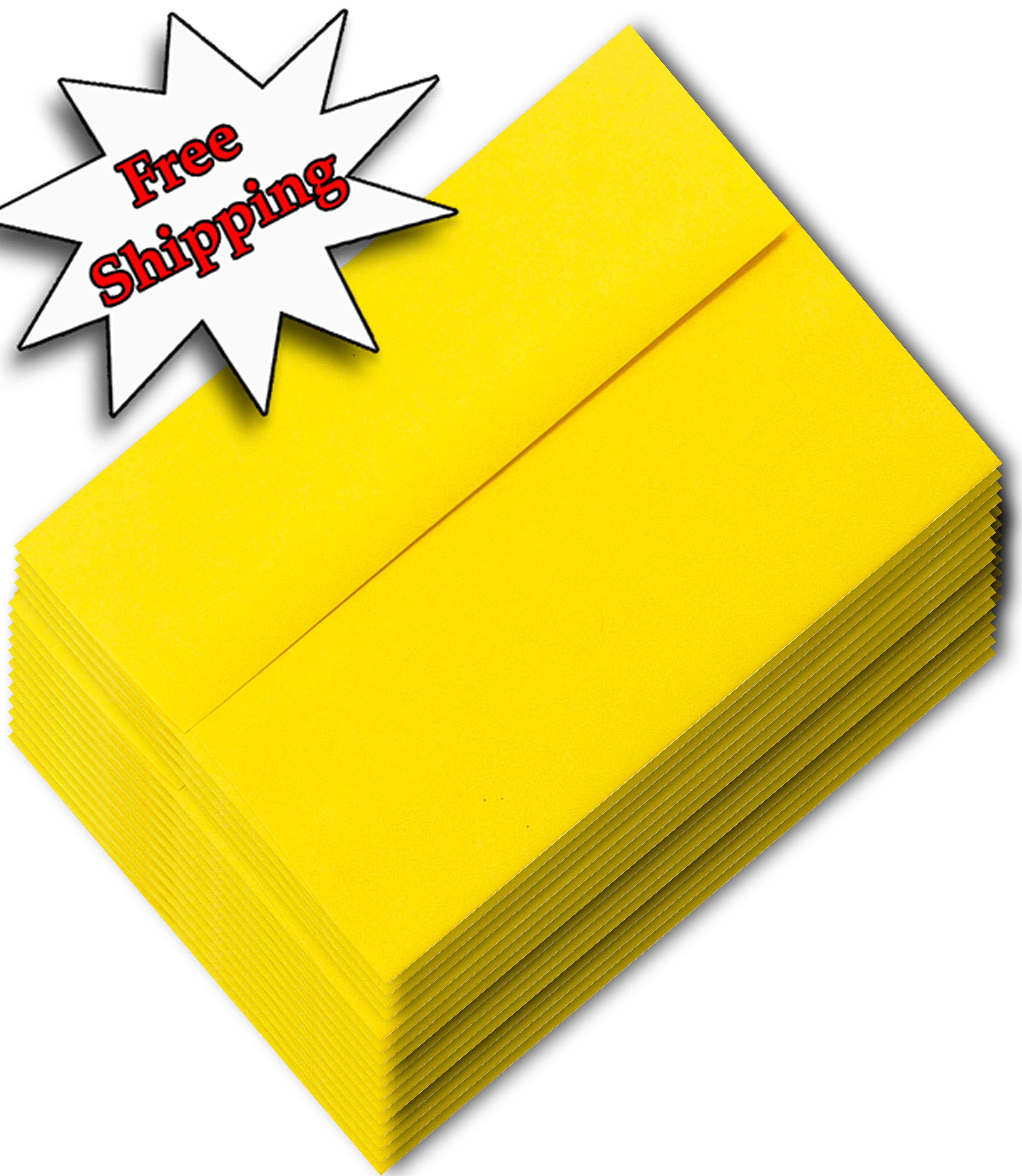 Bright Yellow 25 Pack A2 (43/8" X 53/4") Envelopes for 41/8" X 51/2