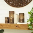 thumbnail image 3 of DecMode 3 Holder Copper Metal Tree Cutout Decorative Candle Lantern, Set of 3, 3 of 12