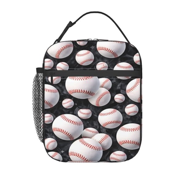 Baseball Lunch Bag Reusable Thermal Lunch Tote with Handle for Women and Men