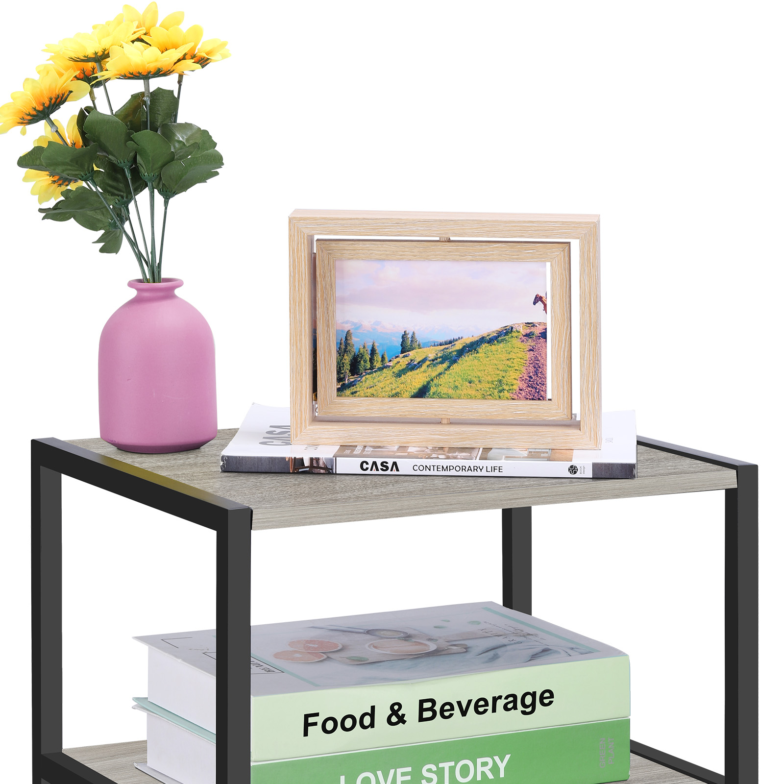 Nightstand with Cat Litter Gray