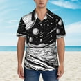 thumbnail image 4 of Daiia Cosmic Landscape Celestial Art Hawaiian Shirt for Men Gentle Cotton Regular Short Sleeve Casual-Small, 4 of 9