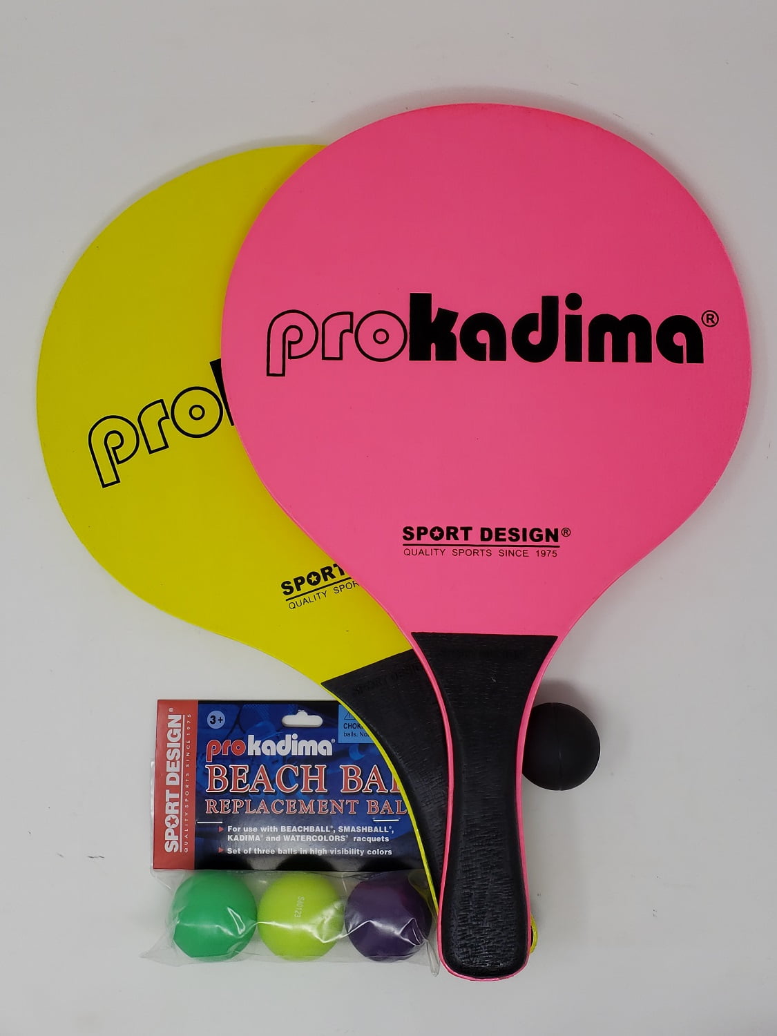 Pro Kadima Paddle Raquet Ball SetSolid ColorsBundle Pack (4balls