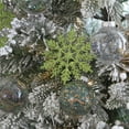 thumbnail image 4 of Gustave 4inches Set of 36 Plastic Glitter Snowflake Christmas Ornaments for Xmas Tree Decorating, Garland Crafting, Home Christmas New Year Embellishing "Green", 4 of 7
