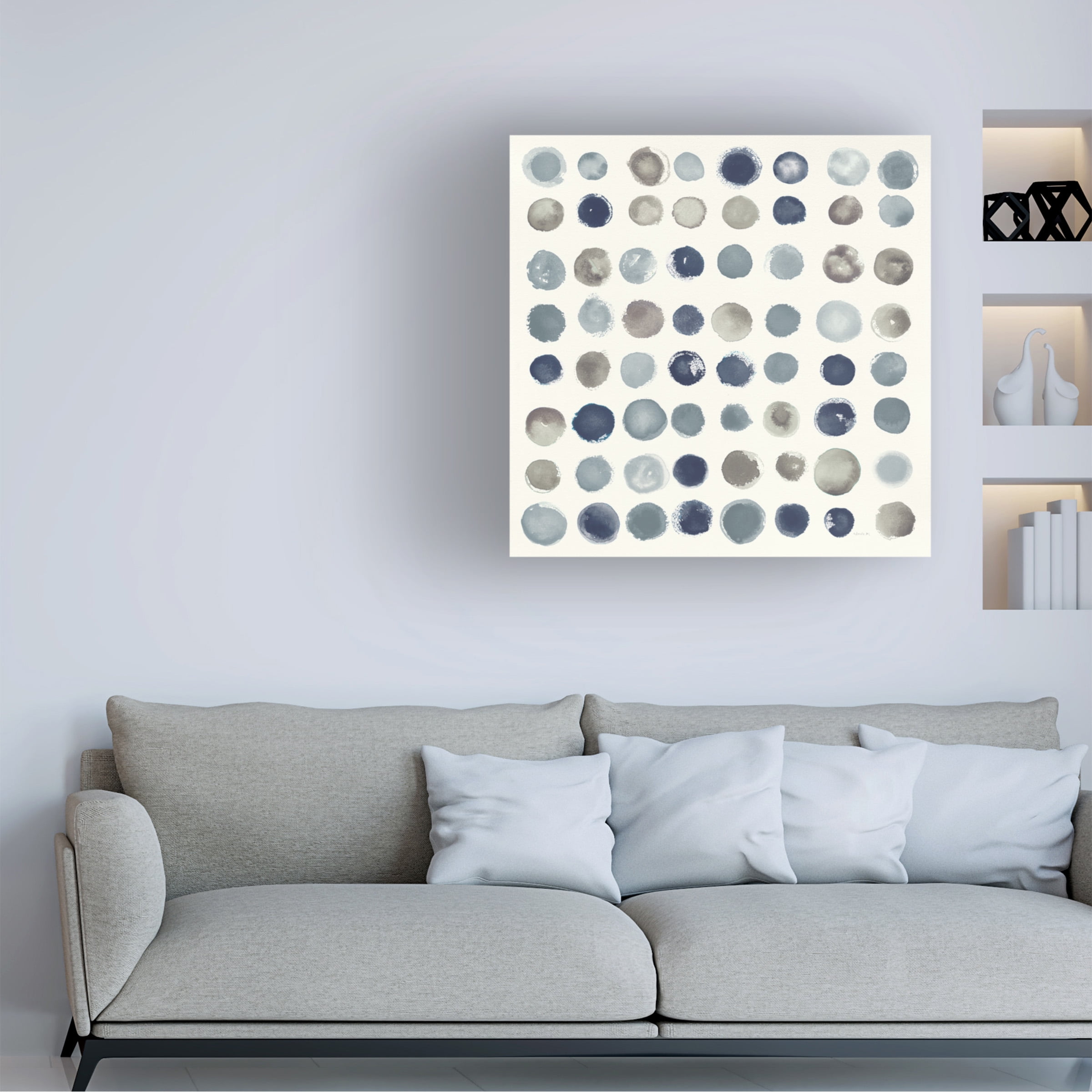 Shirley Novak 'Spot of Rain Neutral' Canvas Art