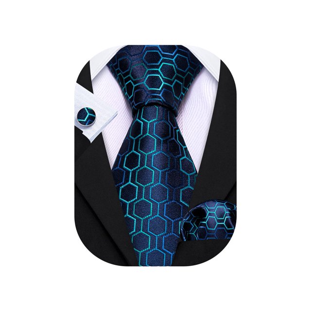 Conjunto de corbata Barry.Wang de seda tejida de 150 cm en azul marino