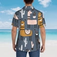 thumbnail image 3 of Lsque Llama and Cactus pattern Hawaiian Shirt for Men, Unisex Summer Beach Casual Short Sleeve Button Down Shirts-Medium, 3 of 9