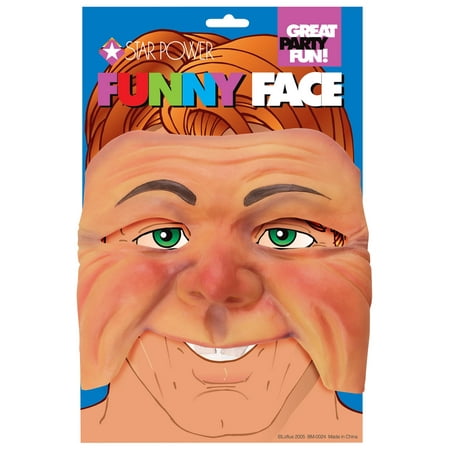 Star Power Funny Face Cheeks Costume Half Mask, Beige, One Size