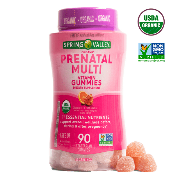Spring Valley Organic Prenatal Multivitamin Vegetarian Gummies, 90 Count - Walmart.com