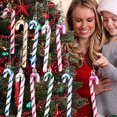 thumbnail image 3 of Monstrate Juego de adornos de árbol de Navidad ABS decoración de bastones de caramelo Polvo azul hielo, 3 of 6