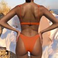 thumbnail image 4 of MIXUE Swim Suits for Women Solid Color Two Piece Bikini Sets for Women Swimwears Bathing Suits,Orange,S, 4 of 5