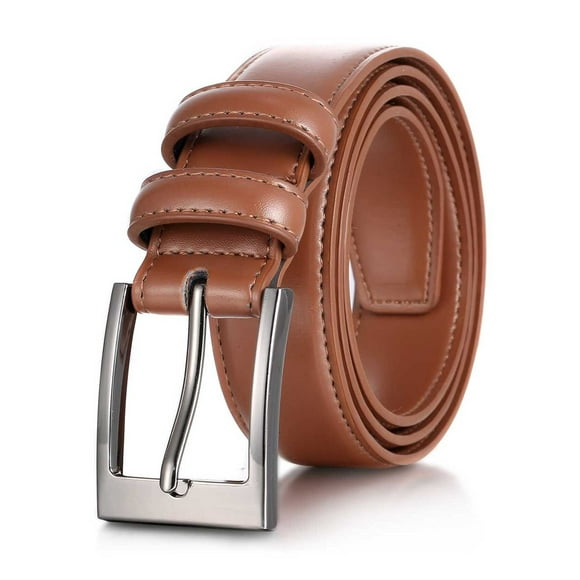 Marino’s Ceinture Habillée en Cuir Véritable pour Hommes avec Boucle à Ardillon Simple - Tan - 56