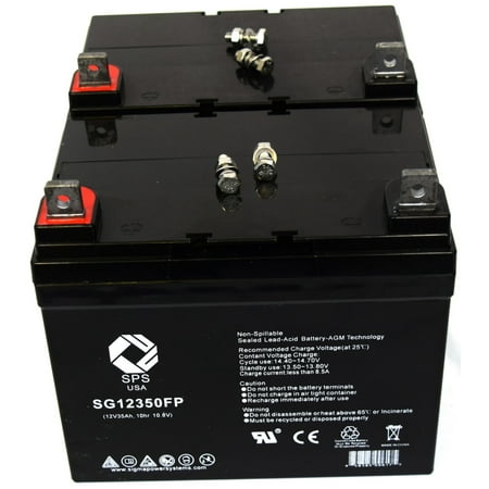 SPS Brand 12V 35Ah Replacement battery for Merits  Products P310 wheelchair scooter (2 PACK) -  SG12350FP_2_AB1757