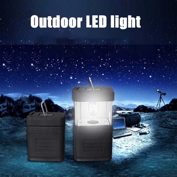 Sahpxhe Camping Lights Compact Led Lights Camping Lantern with Hook,Portable Battery-Operated Light,Camping Essentials for Fishing,Outdoor,Energy-Saving,Long-Lasting Black