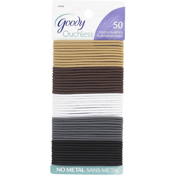 Gomas para el cabello trenzadas Goody Ouchless (2 milímetros) (50 unidades)