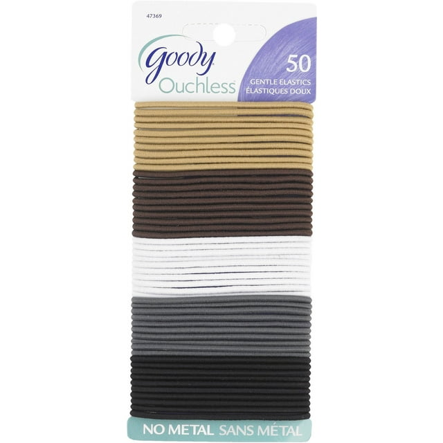 Gomas para el cabello trenzadas Goody Ouchless (2 milímetros) (50 unidades)