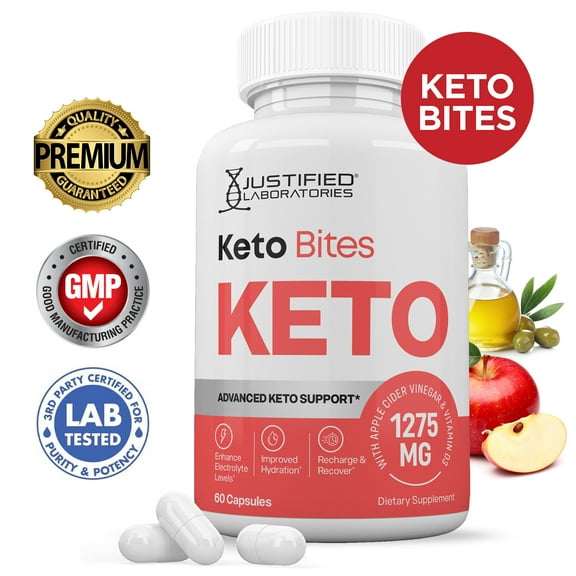 Keto Bites ACV Pills 1275mg Alternative to Gummies Dietary Supplement 60 Capsules