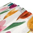 thumbnail image 3 of Bath Curtain & Non-Slip Bath Mat Set 12-Grommet Shower Curtain Memory Foam Bath Rug Cute Watercolor Tulips, 3 of 8