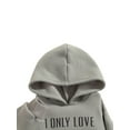 thumbnail image 4 of Toddler Girls Hooded Dress Letter Print Pullover Dress Long Sleeve Hoodie Sweatshirt Outwear Top, 4 of 7