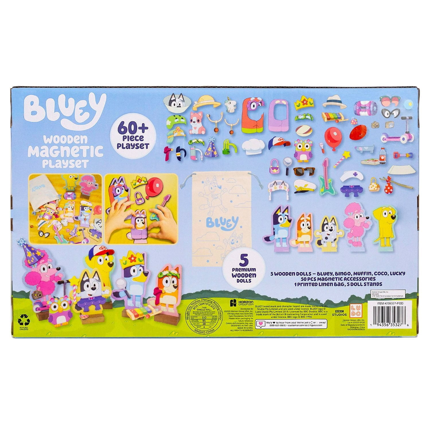 Bluey Wooden Magnetic Playset