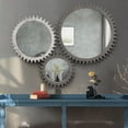 thumbnail image 3 of Dasun Vintage 17'' x 17'' Wood Round Hanging Gear Shape Decorative Mirror Patchwork Effect With Large-size Mirrors Individually On Art Walls,Sold Individually(Antique White Washed), 3 of 5
