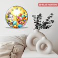thumbnail image 4 of Decorative Clocks： Spring Time Easter Bunny Sunrise Decorative  Glass Wall Clock ，Round Rabbit  Wall Clock for Homes, Bars, Offices, Man Caves, Garages, And Living Rooms. Also Makes A Great Gift. Sty, 4 of 8