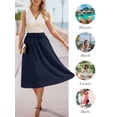 thumbnail image 6 of Gleelist Womens Midi Skirts with Pockets A-Line Casual High Waist Elastic Western Flowy Skirts for Women S-XXL, 6 of 7