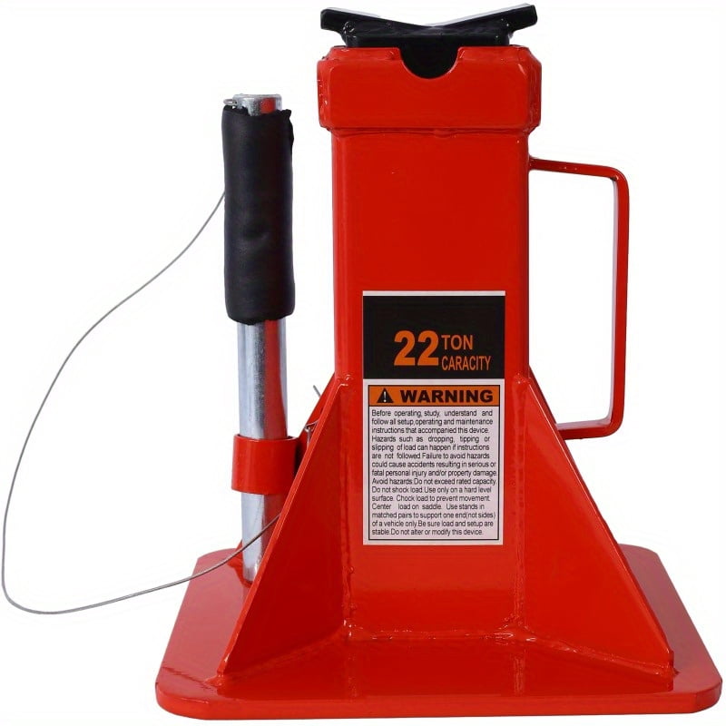 Zateety Heavy Duty Pin Type Professional Car Jack Stand with Lock, 22 Ton (44, 000 lb) Capacity, Red, 1 Pair