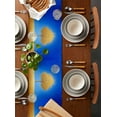 thumbnail image 2 of Yellow Tree Table Runner 72 Inches, Land Gradient Star Sky Retro Watercolor Bed Runner Dresser Scarves Tabletop for Indoor Outdoor Parties/Ceremony/Banquet, 16" x 72", 2 of 8