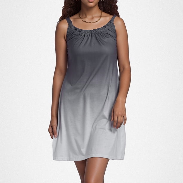 WILLBEST Vestidos para Mujer Verano para Mujer, Vestidos Playeros Tipo Camiseta sin Mangas, Vestido Informal Bohemio sin Mangas, Vestido Playero Corto Sexi para Fiesta 619 Chica