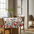 thumbnail image 3 of Valentine Tablecloth 60×60 Inch Round, Rose Flower Butterfly Red Hearts Washable Table Cover for Party Picnic Dinner Decor, 3 of 6