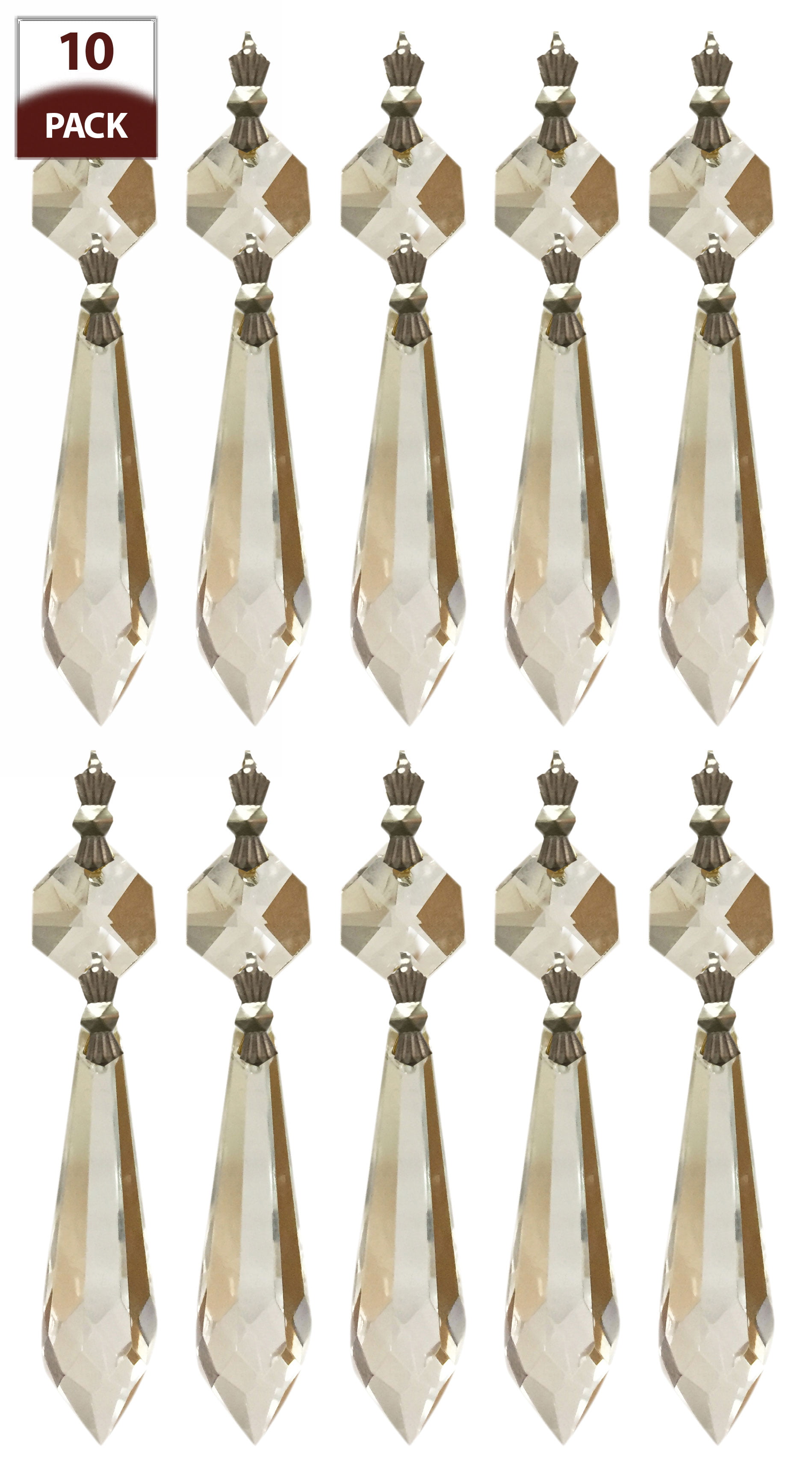 10 PK Chandelier Replacement Crystal Prisms Clear U-Drop 