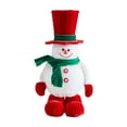 thumbnail image 2 of Oefntac Christmas Decor Christmas Velvet Red Hat Snowman Figurine 12in Tabletop Multicolor Polyester Scenic Arrangement Home Centerpiece, 2 of 6