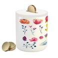 thumbnail image 2 of Flower Piggy Bank, Watercolor Style Flowers Tulips Roses Colored Leaves Garden Plants Design Print, Ceramic Coin Bank Money Box for Cash Saving, 3.6" X 3.2", Multicolor, by Ambesonne, 2 of 4