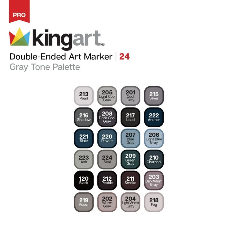 Kingart Double-Ended Art Marker Vivid Assortment 120 Assorted Colors  Markers