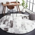 thumbnail image 2 of SAFAVIEH Berber Linette Abstract Shag Area Rug, 7' x 7' Round, Grey/Dark Grey, 2 of 8